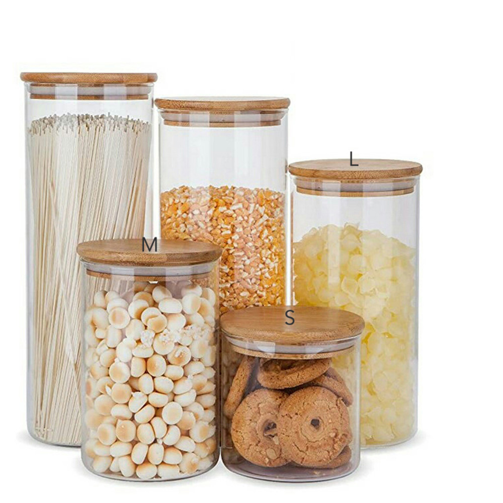 jar flour and sugar containers / baby food storage containers / glass kitchen containers with lids