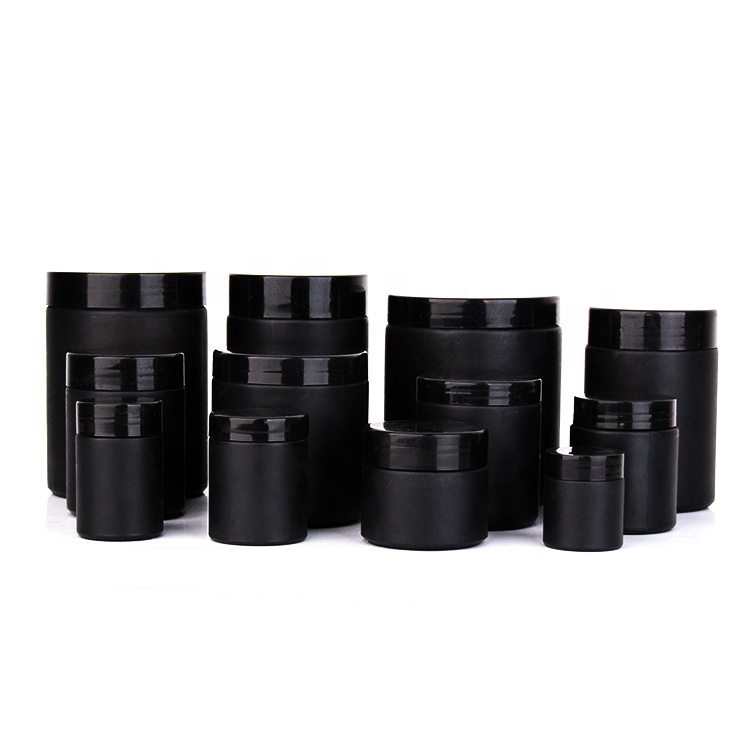kitchen 6oz 12oz 16oz 25oz 32oz Cylinder black food glass storage containers jar