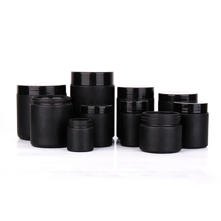 kitchen 6oz 12oz 16oz 25oz 32oz Cylinder black food glass storage containers jar