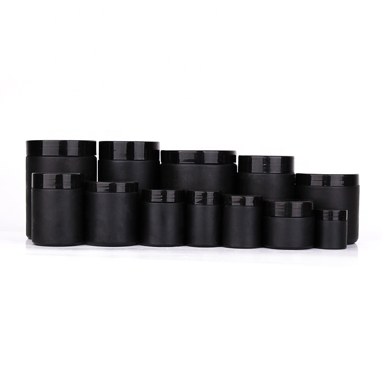 kitchen 6oz 12oz 16oz 25oz 32oz Cylinder black food glass storage containers jar