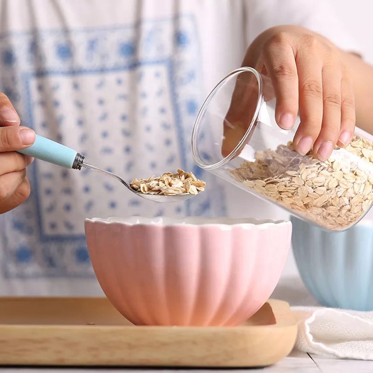 kitchen High borosilicate Food storage canister airtight pasta glass jars storage bottles with bamboo lids