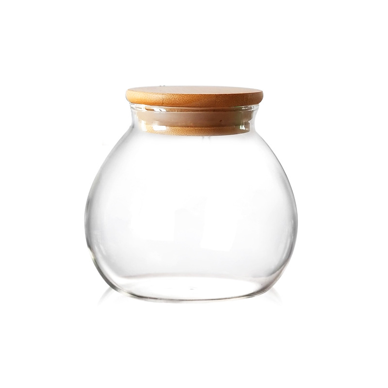 kitchen Storage glass jar with cork lid Glass container with lid