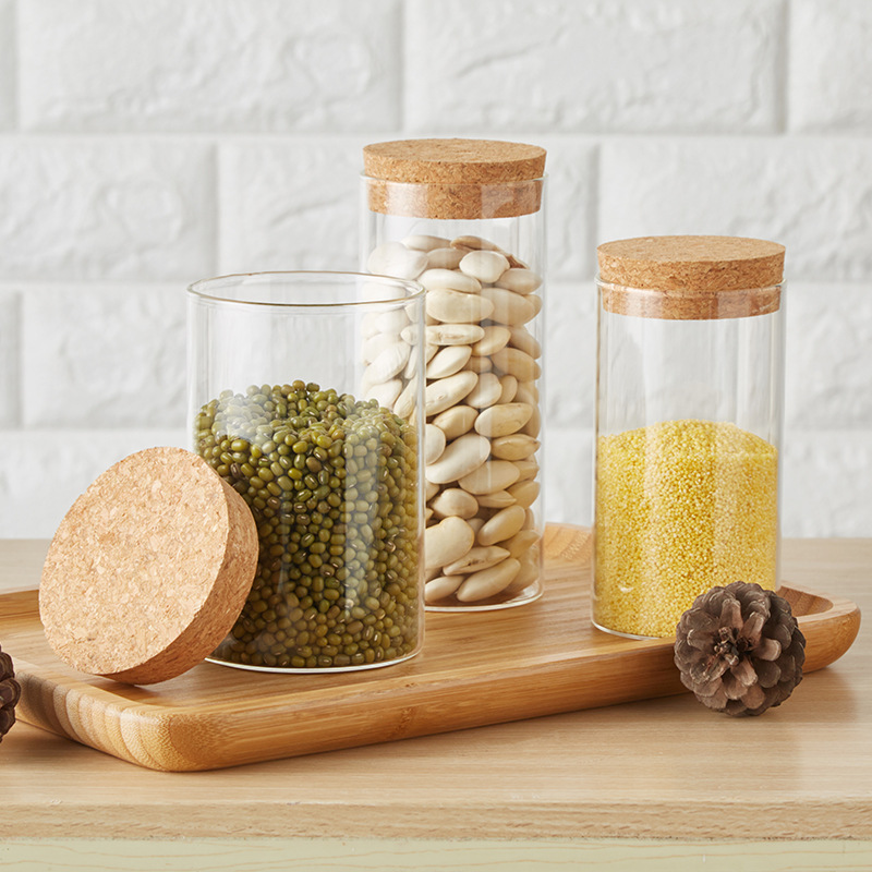 kitchen accessories modern custom holders herbs air tight medical baby food weed herb storage stash glass jar with wooden lid