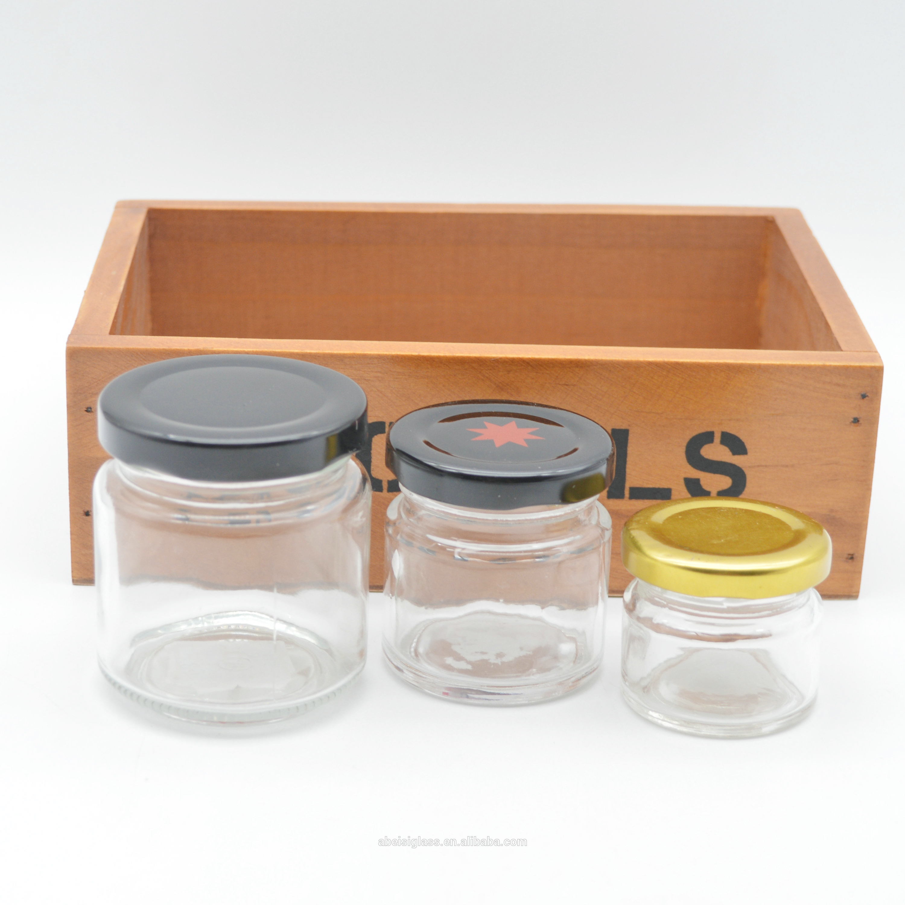 kitchen glass container jam storage jars with metal lid