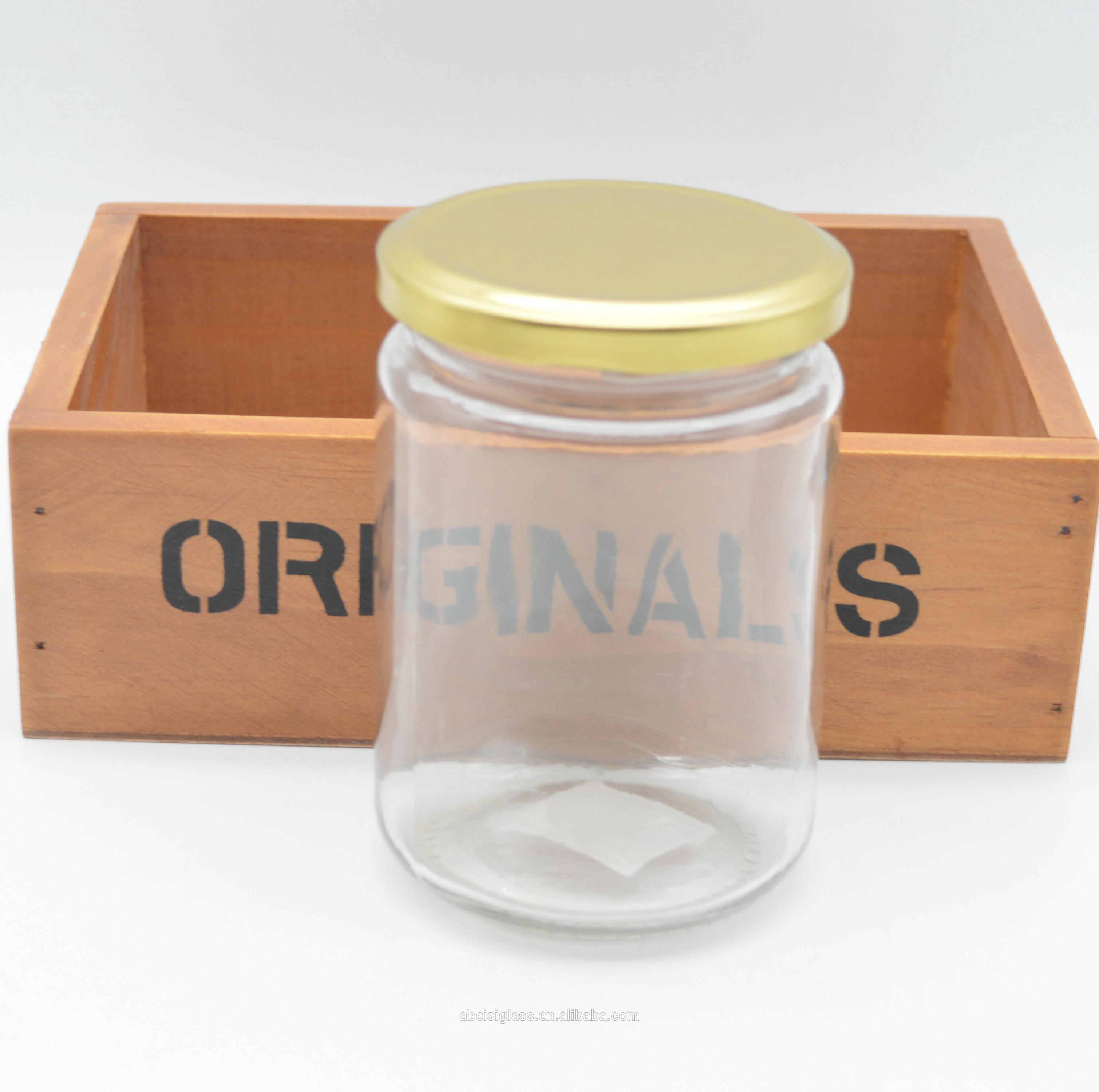 kitchen glass container jam storage jars with metal lid