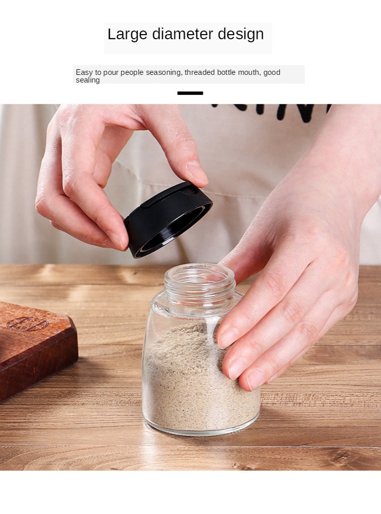 kitchen spices jar packing salt and pepper shaker glass jars for seasoning