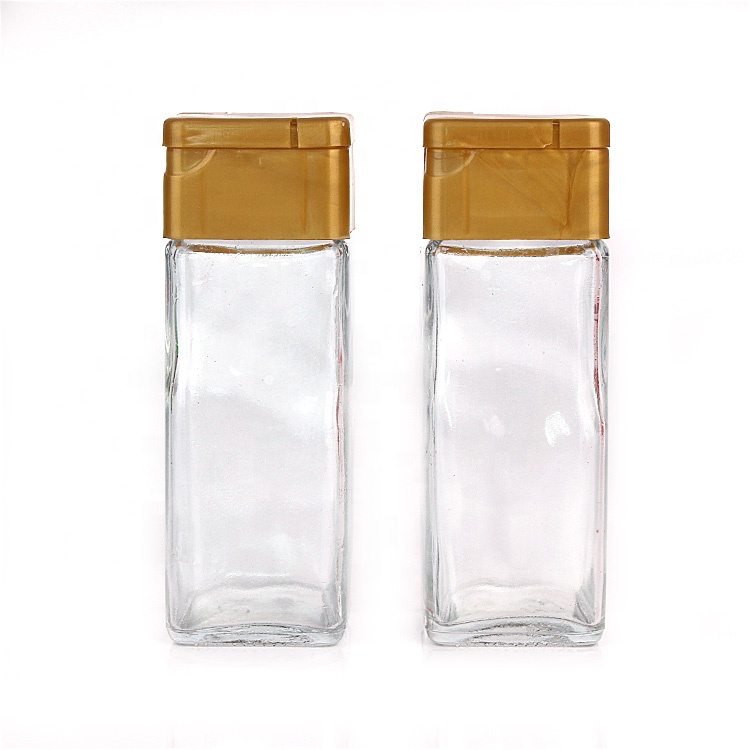 kitchen use 100ml square salt pepper spice packaging glass container bottle