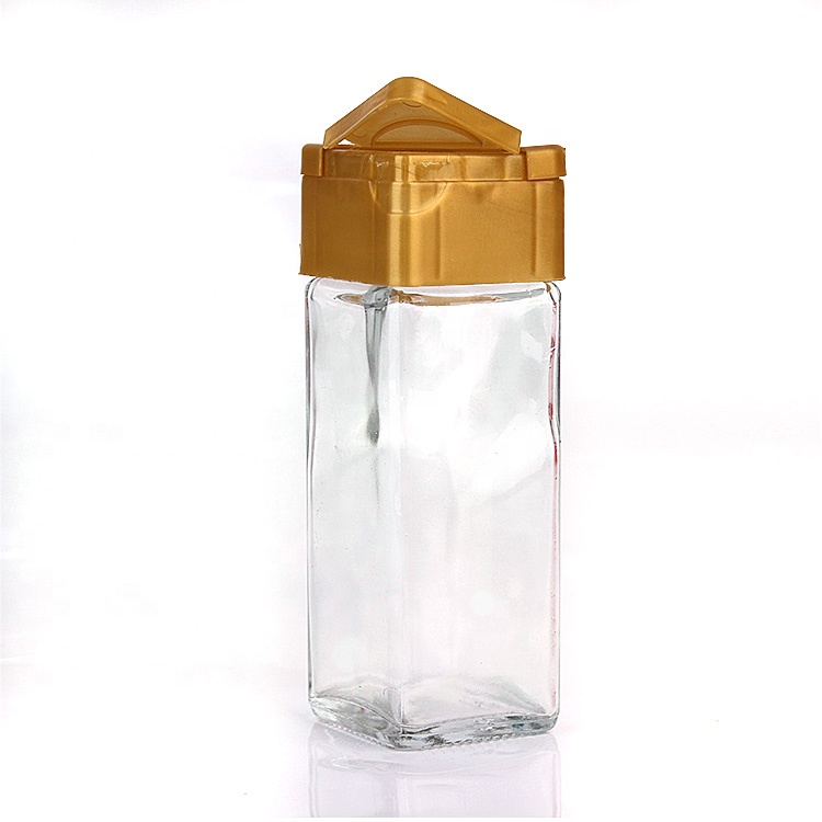 kitchen use 100ml square salt pepper spice packaging glass container bottle