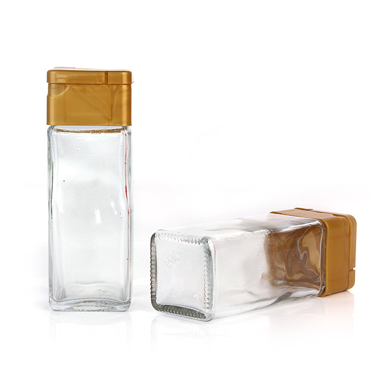 kitchen use 100ml square salt pepper spice packaging glass container bottle