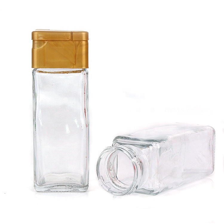 kitchen use 100ml square salt pepper spice packaging glass container bottle