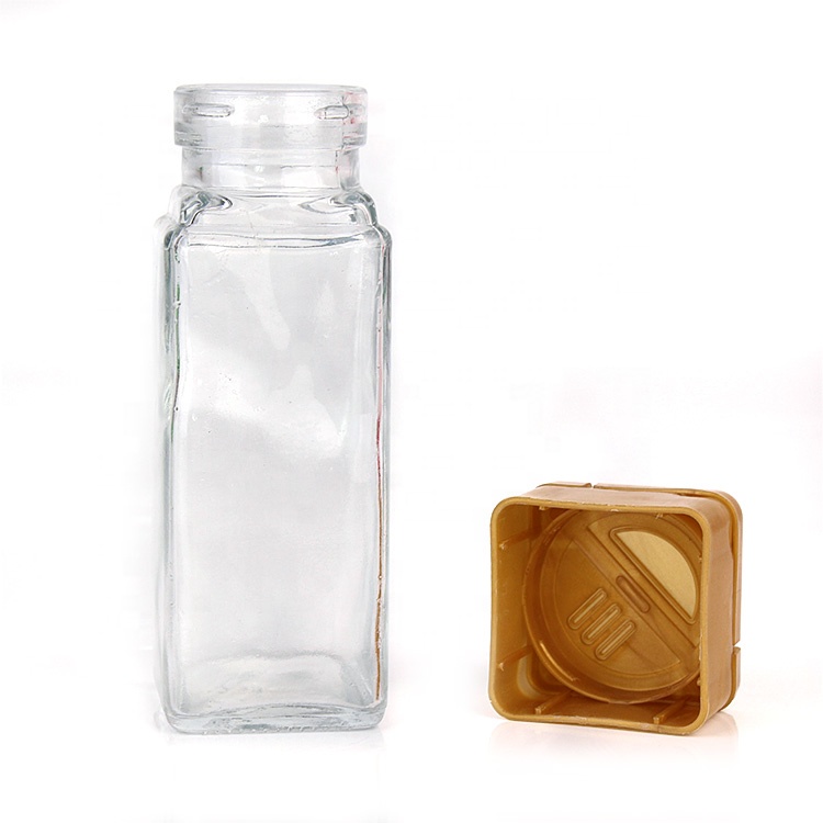 kitchen use 100ml square salt pepper spice packaging glass container bottle