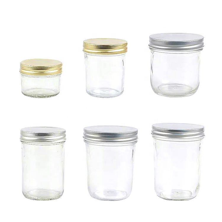 kitchen use 300ml round glass spice containers jars with metal lid
