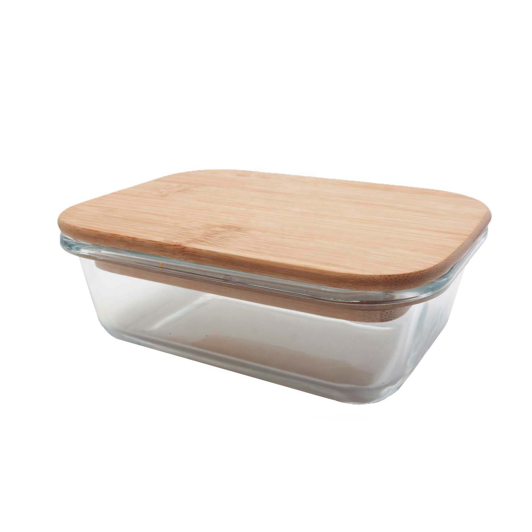 kitchen use rectangle leakproof lunch boxes bento with bamboo lids PD-15Q