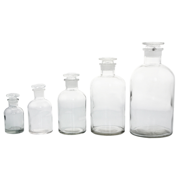 laboratory glass reagent bottle seal reagent bottle chemical sample Small mouth transparent reagent bottle