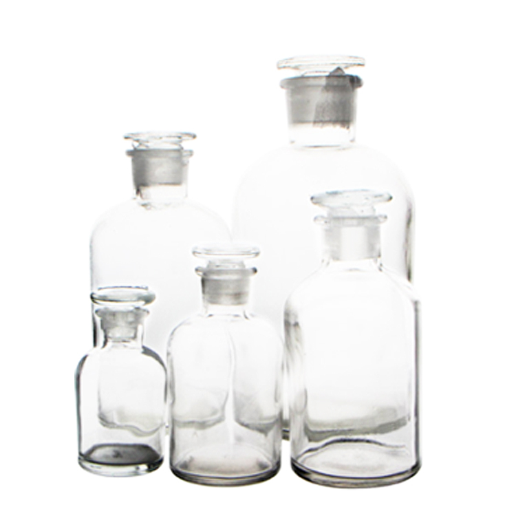 laboratory glass reagent bottle seal reagent bottle chemical sample Small mouth transparent reagent bottle
