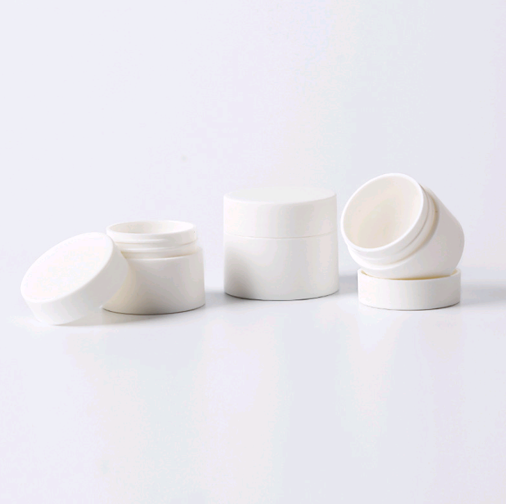large and small white round shape PP plastic cosmetic makeup face cream jar