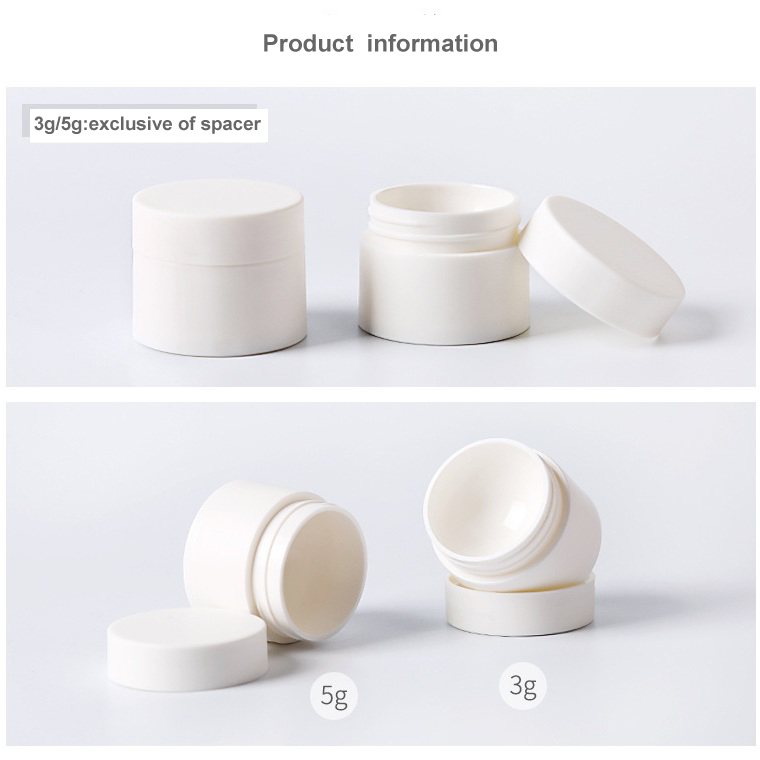 large and small white round shape PP plastic cosmetic makeup face cream jar