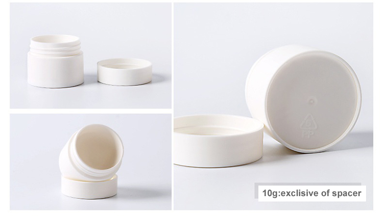 large and small white round shape PP plastic cosmetic makeup face cream jar