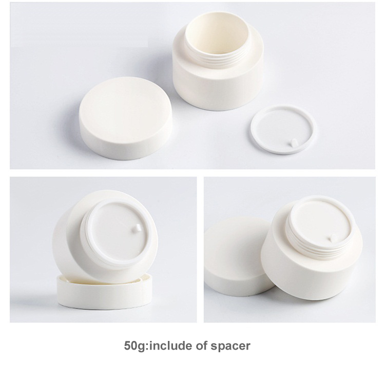 large and small white round shape PP plastic cosmetic makeup face cream jar