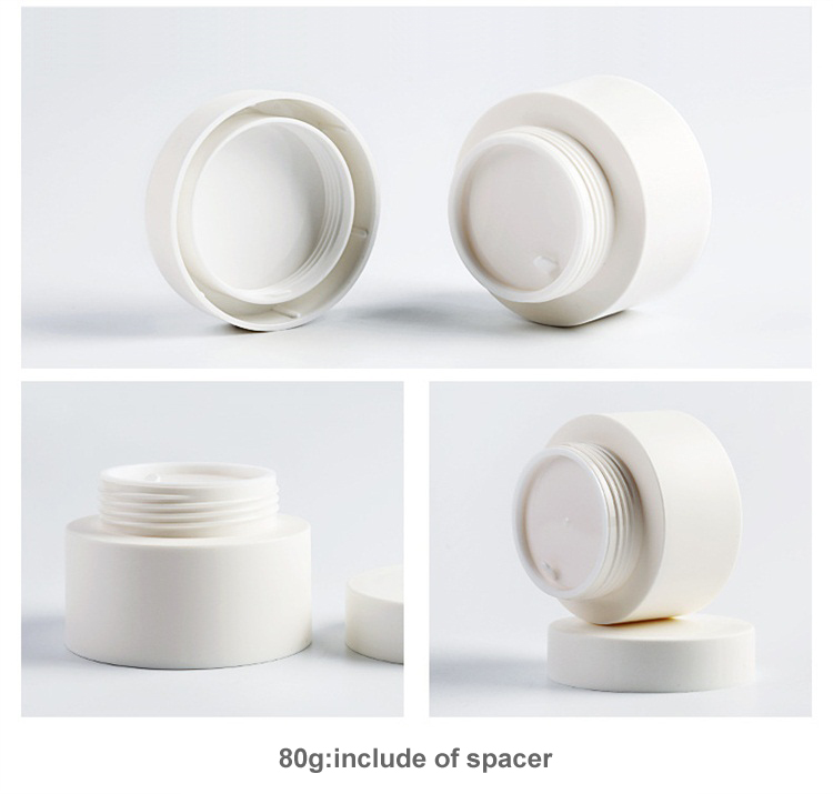 large and small white round shape PP plastic cosmetic makeup face cream jar