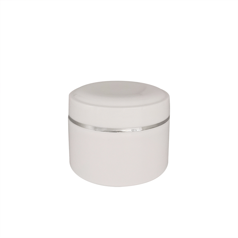 large capacity 1000ml 1000g white body cream jar custom logo with Silver edge lids skin care packaging