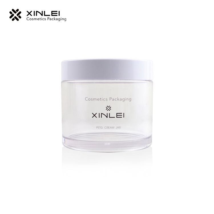 large capacity 12oz cosmetic jar 350g round PETG material plastic cream jar body scrub packaging BPA free