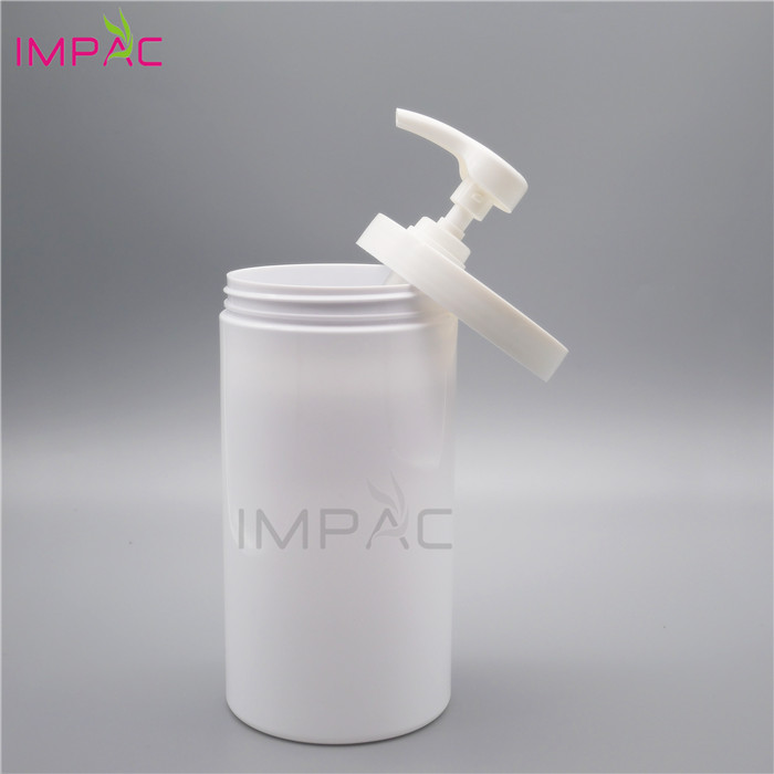 large capacity body lotion white pet plastic jar 1000ml with pump sprayer