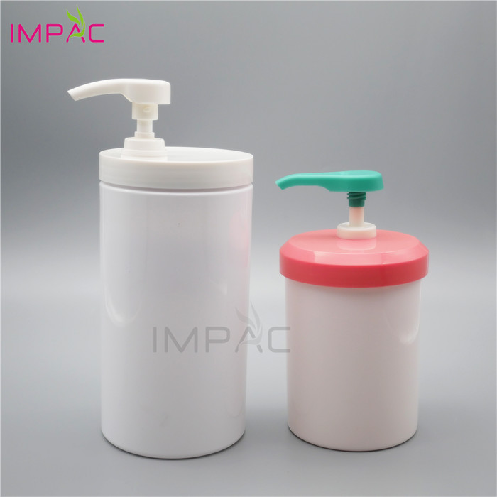 large capacity body lotion white pet plastic jar 1000ml with pump sprayer