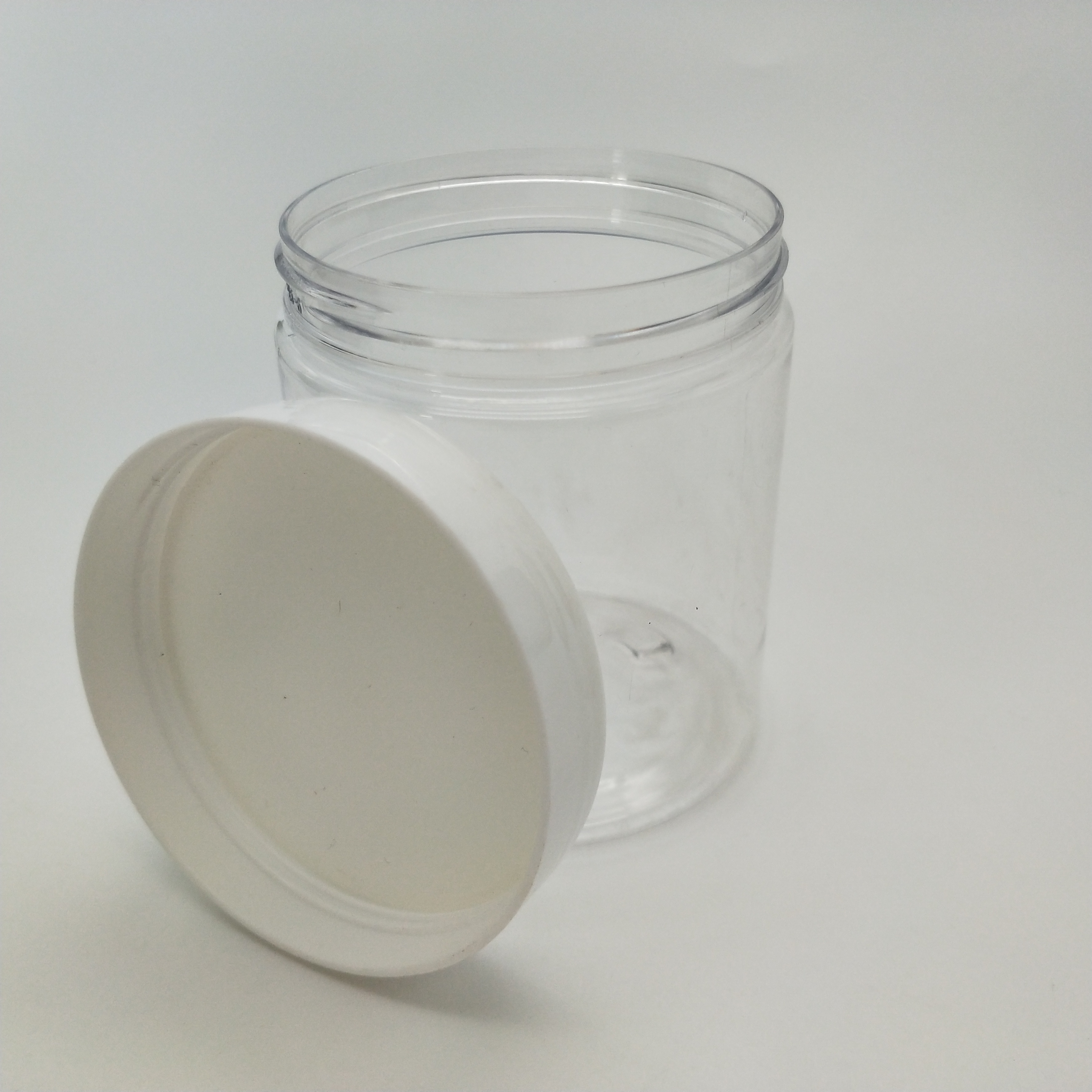 large clear pet plastic can food grade empty jar with aluminum lid 200g
