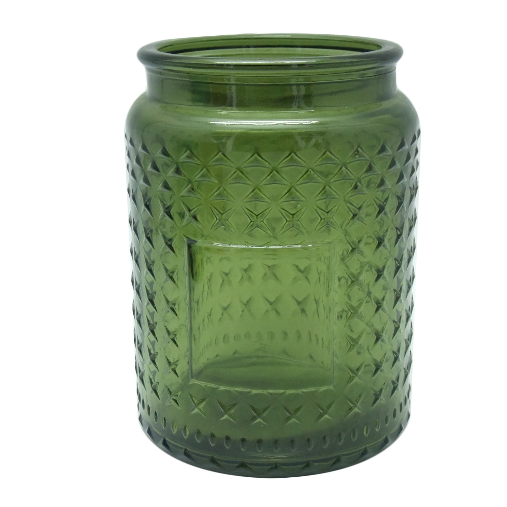 large embossed glass jar candle 17oz unique candle jars with screw top metal lids candle holders 18oz Haodexin stars facets