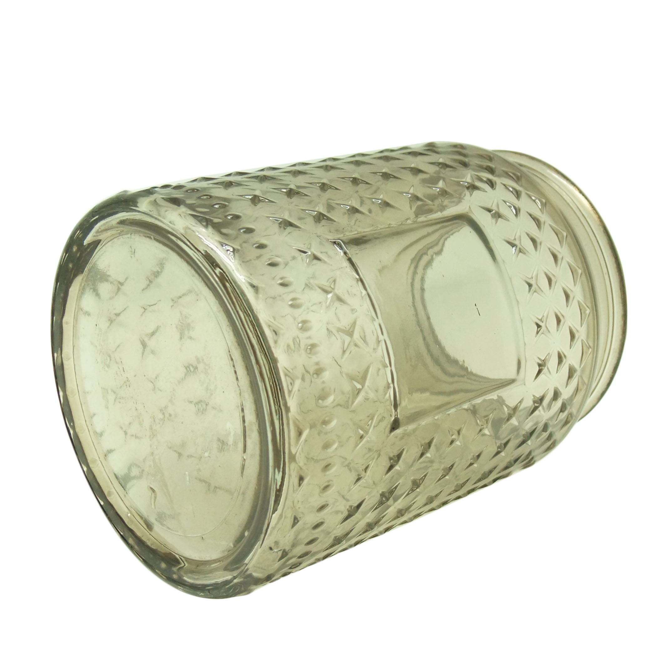 large embossed glass jar candle 17oz unique candle jars with screw top metal lids candle holders 18oz Haodexin stars facets