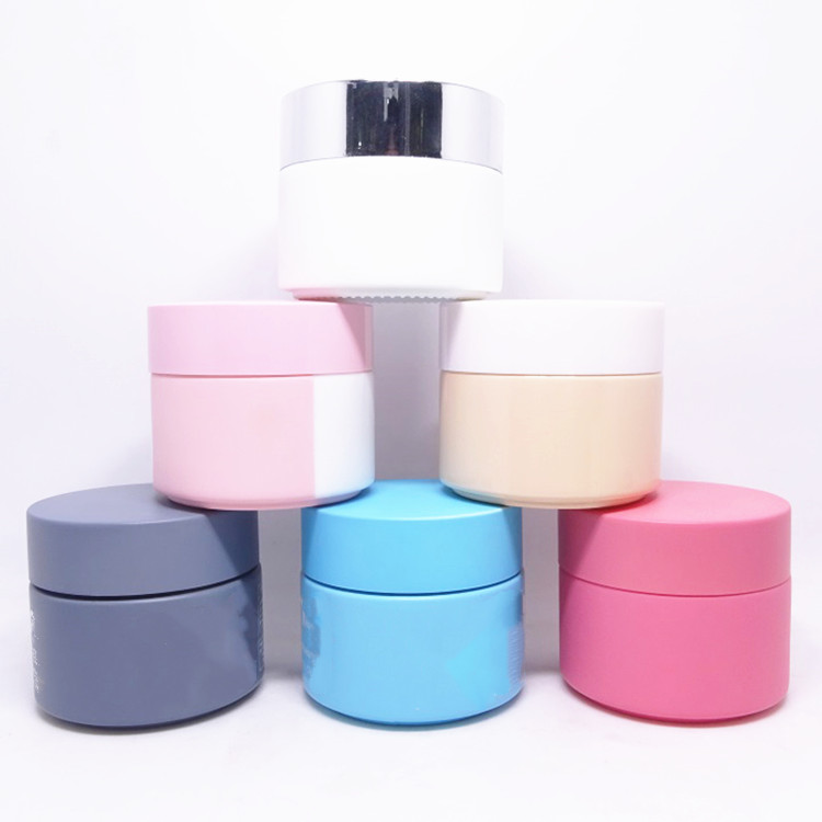 large pink empty ceramic candle storage glass jars with plastic lid
