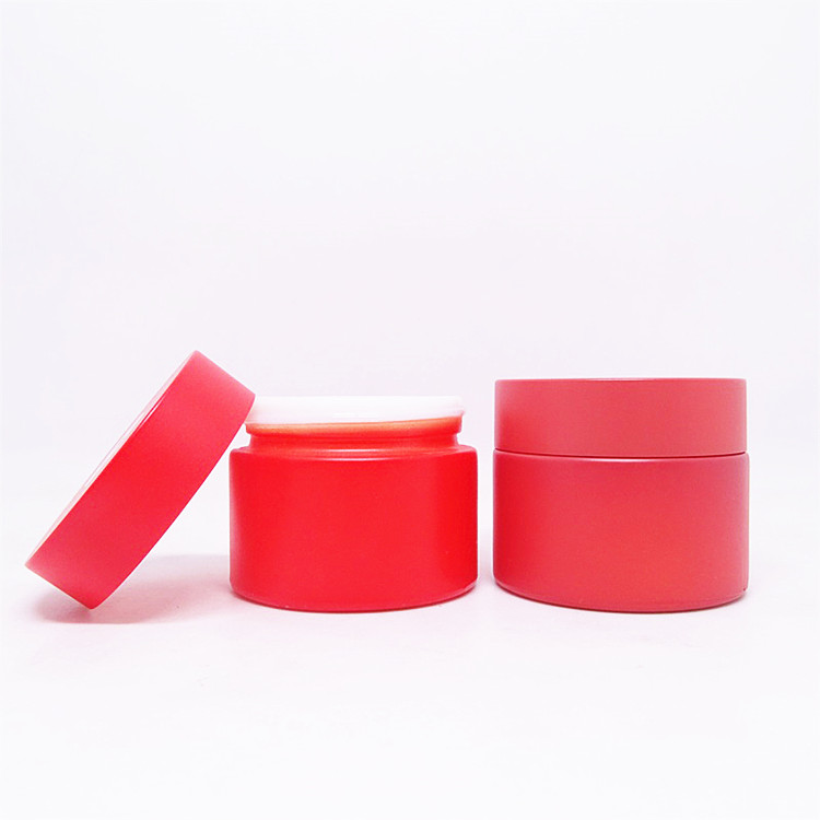 large pink empty ceramic candle storage glass jars with plastic lid