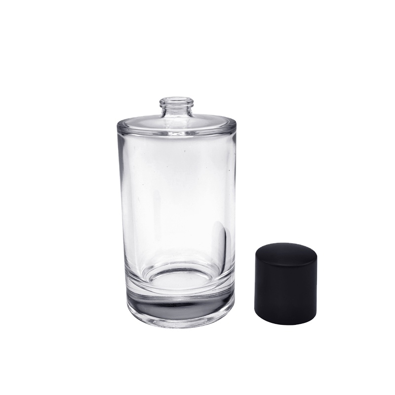 large simple Hot-selling Classic Style Cylinder Round Shaped 100ML Perfume Glass Bottle Spray With Custom Design wholesale dubai
