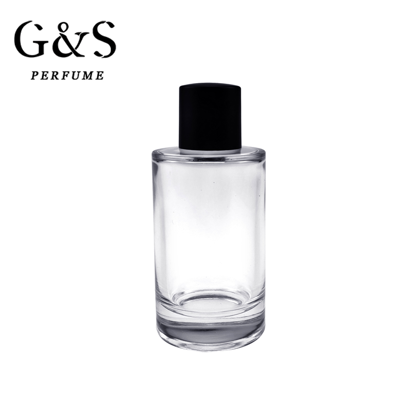 large simple Hot-selling Classic Style Cylinder Round Shaped 100ML Perfume Glass Bottle Spray With Custom Design wholesale dubai