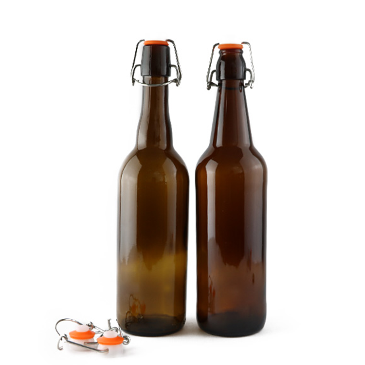 large size 750ml crown/swing  cap glass beer bottle