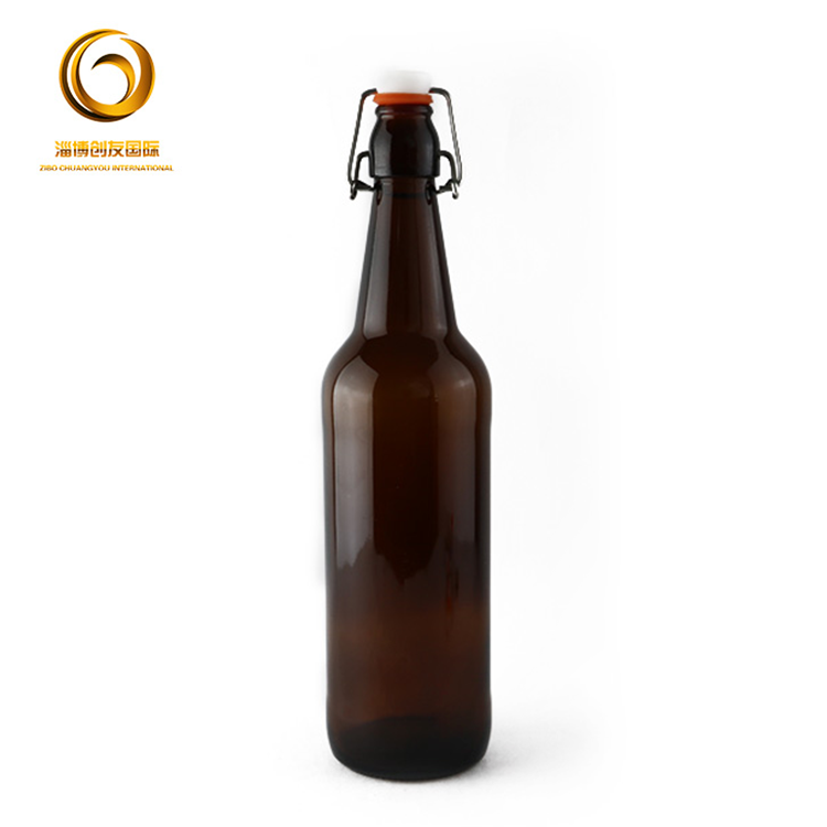 large size 750ml crown/swing cap glass beer bottle
