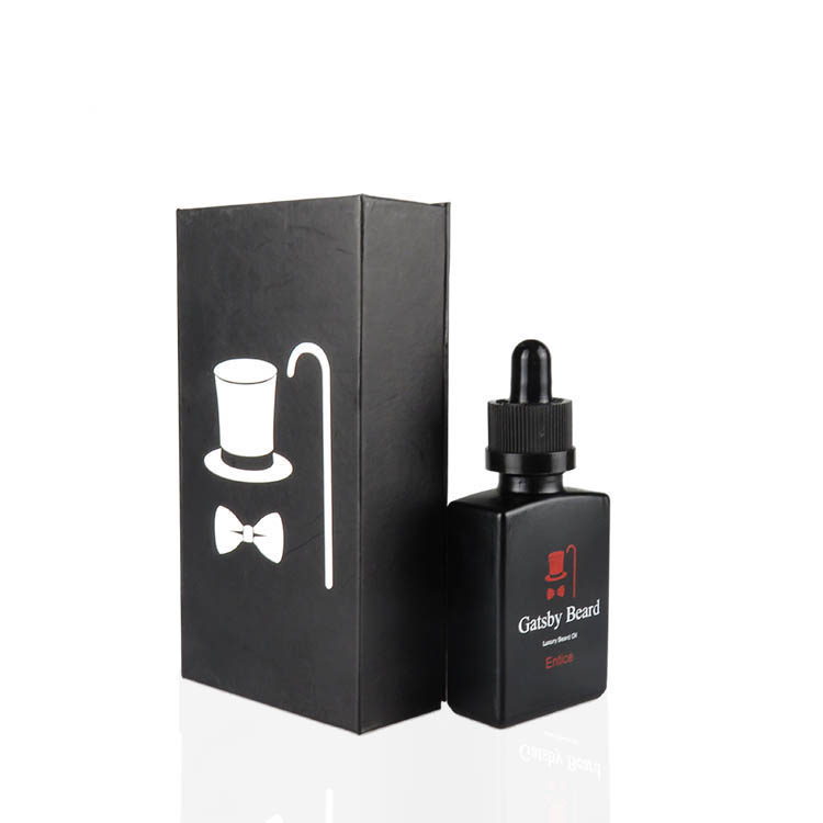 large stock 30ml black frosted cbd oil glass dropper bottle with packing box