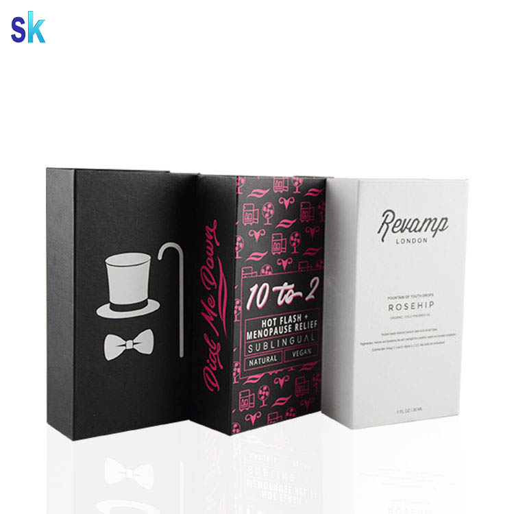large stock 30ml black frosted cbd oil glass dropper bottle with packing box