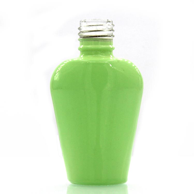 light green 16ml vase shape gel nail polish bottle with metallic cap and brush