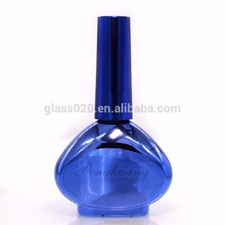 light green 16ml vase shape gel nail polish bottle with metallic cap and brush