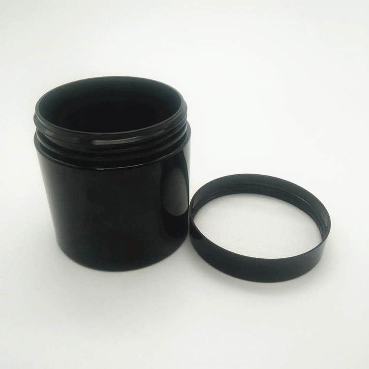lip scrub use container black cosmetic pet plastic jar with lid 100g