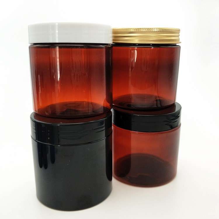 lip scrub use container black cosmetic pet plastic jar with lid 100g
