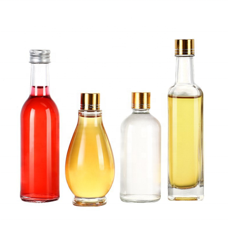 logo design cold pressed beverage juice container oil sauce glass bottle wine beer small trial test items mini airtight sealing