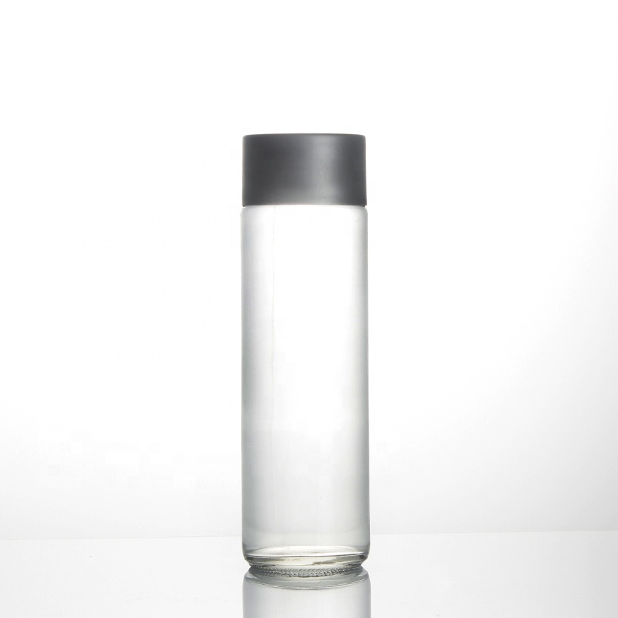 logo promotional personal flint clear frosted printing stocked milk empty 200ml 300ml 750ml 375ml 500ml voss glass bottle
