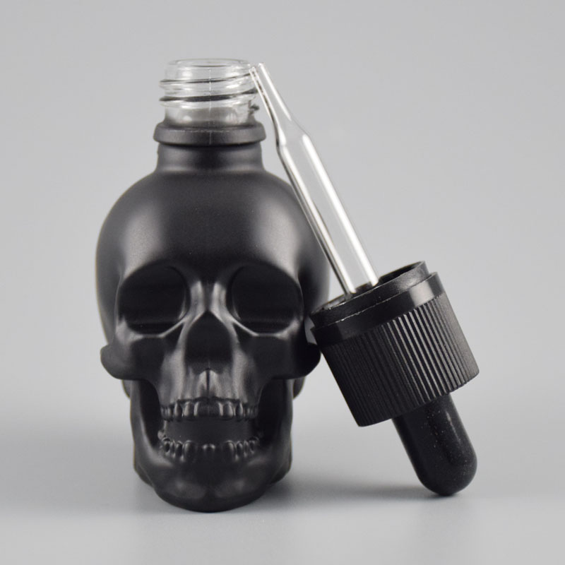 long pipette matte black skull bottles 50ml 30ml glass dropper bottles australia