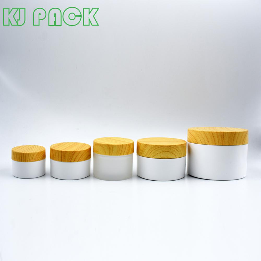 lotion plastic jars with wood spoon 20g 30g 50g 100g 150g