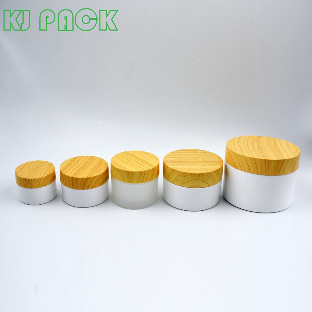 lotion plastic jars with wood spoon 20g 30g 50g 100g 150g