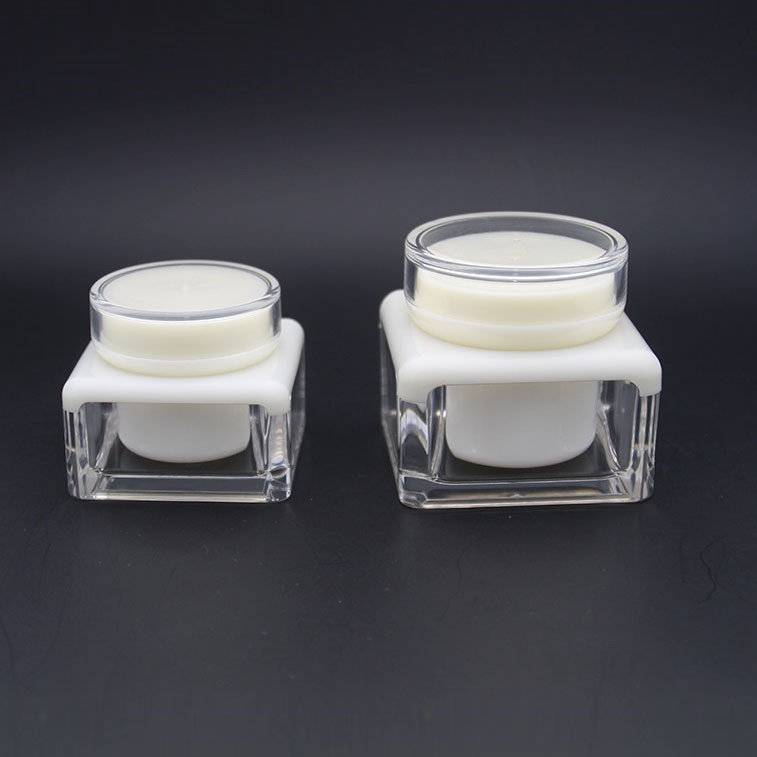 low MOQ new style cream jar PMMA face cream jars 15g 30g 50g rose gold white cream container