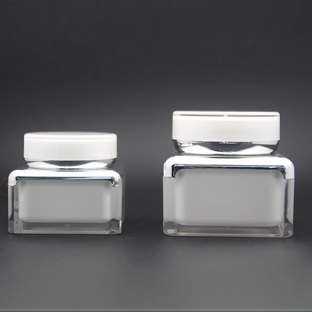 low MOQ new style cream jar PMMA face cream jars 15g 30g 50g rose gold white cream container